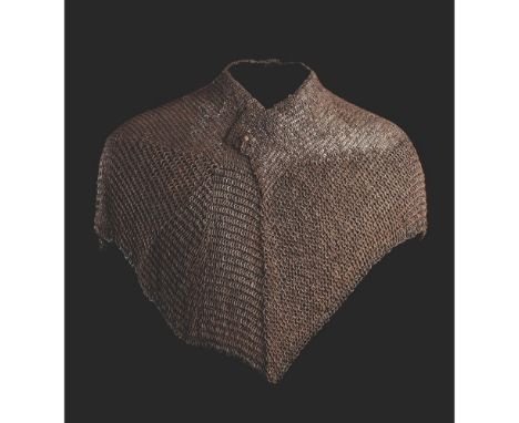 A RARE EUROPEAN MAIL CAPE OR PISAIN, PROBABLY GERMAN, EARLY 16TH CENTURY  composed entirely of riveted iron rings, those at t