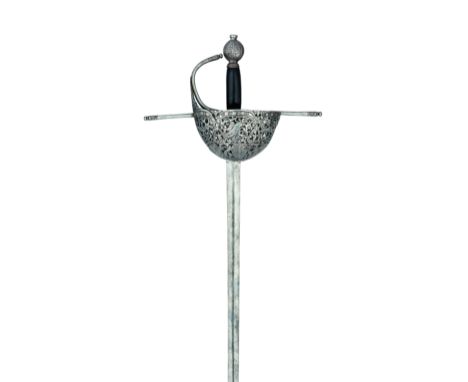Property from the Estate of Patrick Kelly  A SPANISH CUP-HILT RAPIER, LATE 17TH CENTURY with tapering double-edged slender bl