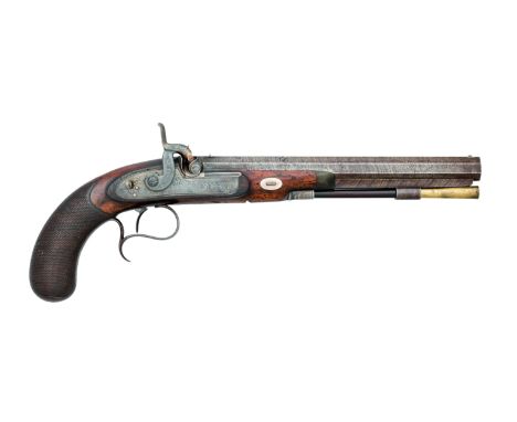A 40 BORE PERCUSSION DUELLING PISTOL BY JOSEPH CHARLES REILLY, 316 HIGH HOLBORN, LONDON, WITH CONCEALED RIFLING, CIRCA 1835-4