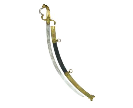 ˜A RARE INDONESIAN OFFICER~S SWORD, LIÈGE, DATED 1830, PRESENTED BY PANGERAM ADIPATI (1809-91), LATER MANGKUNEGARA IV with cu