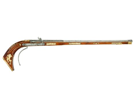 ˜Property from an Important Private Collection  A FINE AND VERY RARE 18 BORE SOUTH GERMAN MATCHLOCK PETRONEL, LAST QUARTER OF