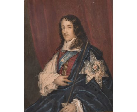 A good three-quarter length portrait of seated Nobleman in a gilt frame, 4" x 3".
