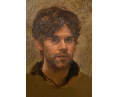 20th Century, Portrait of a young man, oil on canvas laid on board, inscription verso, 16.75" x 12".