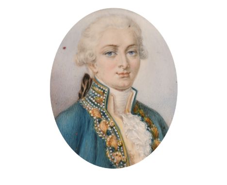 A good oval portrait of a Nobleman in a gilt frame, 2.75" x 2.25".