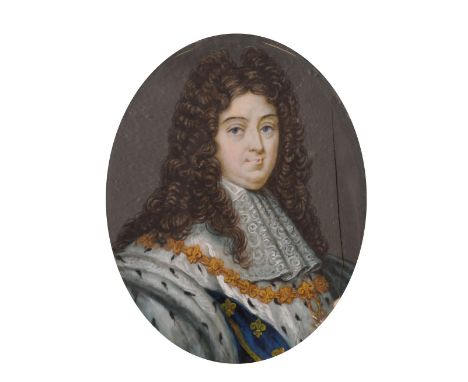 A half-length portrait of Nobleman in a gilt frame, 4" x 3.25".