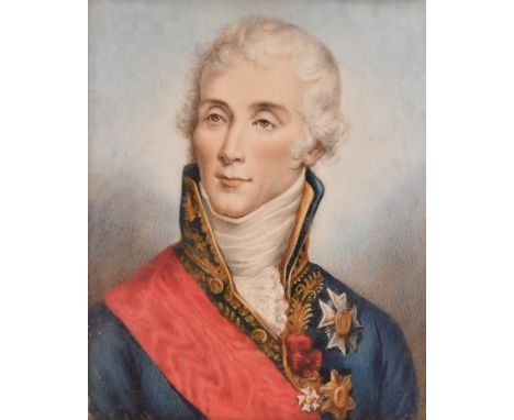 A half-length portrait of Nobleman in a gilt frame, 3.5" x 2.75".