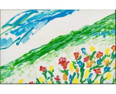 F.N. Souza (1924 - 2002)  Acrylic on paper  14 x 21 Inches  Signed Upper Right  Year - 1992  Published - Vinod Bhardwaj Franc