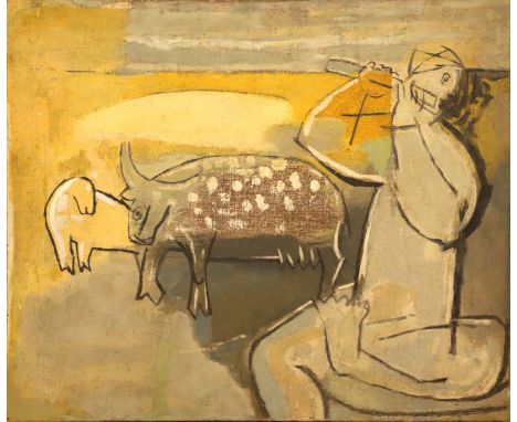 K.S. Kulkarni (1916 - 1994) Oil on Canvas 24 x 29 inchesK.S. Kulkarni was a renowned artist from Karnataka who after joining 