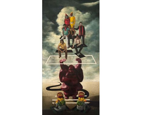 Kanchan Das Gupta (b. 1947)  Oil on canvas  69.5 x 33.5 Inches  Signed Bottom Centre  Year - 2004  Kanchan Das Gupta is a pai