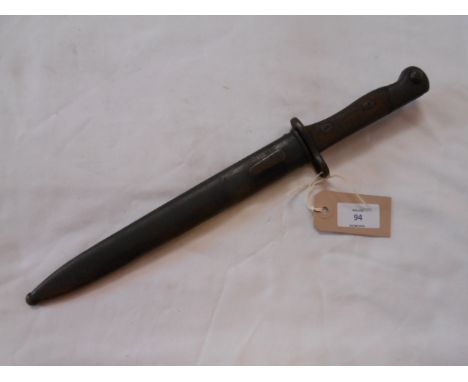 A WWI bayonet in metal scabbard