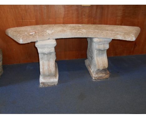 A reconstituted concrete garden bench (A/F)