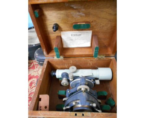 A Stanley telescope tachometrical theodolite, No. 63986, boxed