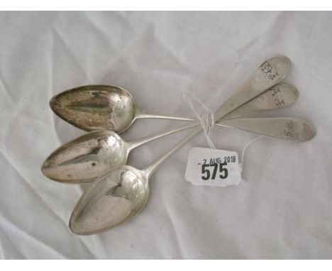 Set of three Georgian Scottish dessert spoons with Celtic terminals. Edinburgh 1795 85g     