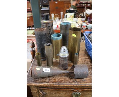 Bomb Tail Fin, Shell case 1918 and other items (inert) 