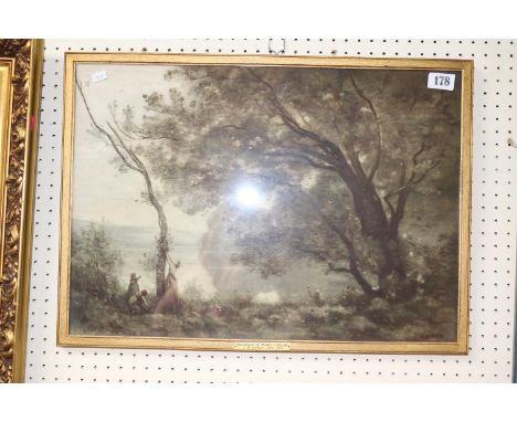 Framed J B Corot 1796-1875 print 'Souvenir De Morte Fontaine' 