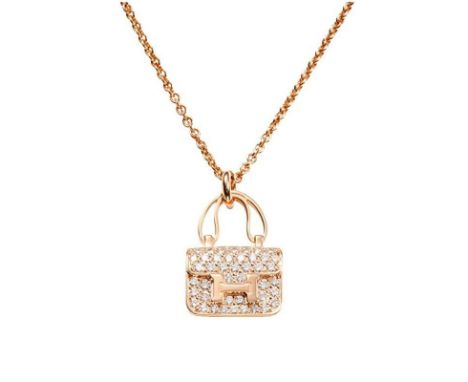 Hermes necklace amulet diamond pink gold jewelry pendantThis item is shipped from Japan.Freight:1.International Freight: Fore