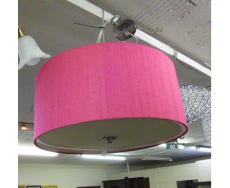A contemporary large cerise shaded ceiling light fitting*Please note: VAT @ 20% will be added to the bid price of this lot