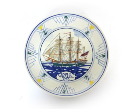 Karen Hickisson for Poole Pottery, two dishes after the ships drawn by Arthur Bradbury including 'H.M. Sloop Viper' and 'Prim
