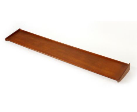 A 1960/70's teak wall mounted shelf, l. 137 cm