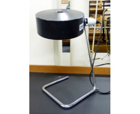 A 1960/70's Durlston Designs black enamelled adjustable desk lamp   CONDITION REPORT:  Requires re-wiring, working order unkn