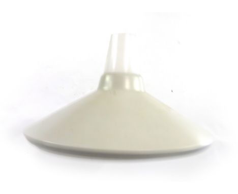 A 1970's  white enamelled ceiling light with a perspex diffuser
