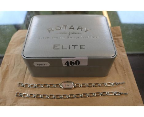 Boxed Rotary Elite White metal wristwatch and matching bracelet 