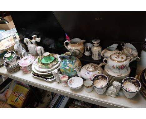 Good collection of 19thC and later ceramics to include Temples &amp; Crook, Staffordshire Flatbacks, Spode, Sunderland Lustre