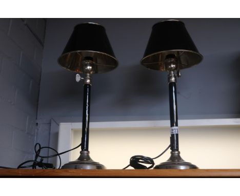 Pair of Modern table lights and a Wooden Tripod with light fitting 
