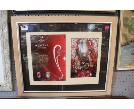 Framed Istanbul The Final 2005 Liverpool Football club v AC Milan signed 