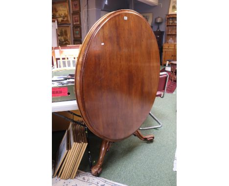 Victorian Mahogany Circular dining table on Carved tripod base 