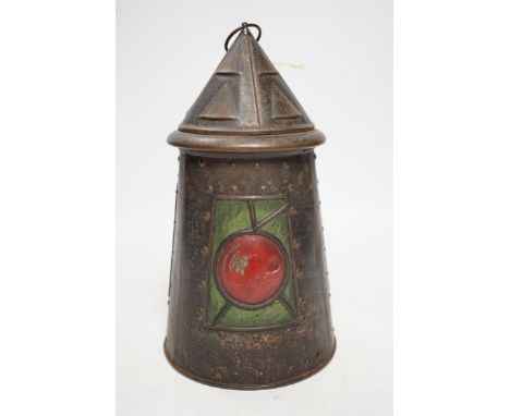 An early 20th century, Huntley &amp; Palmers 'lantern' biscuit tin, 24cm high. Condition - fair to good