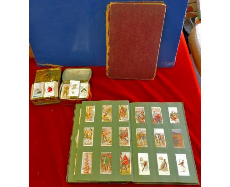 Cigarette Card Collection  In 2 slot-in albums some large pair sets (Allied Army Leader) etc., some later stuck down.  Mixed 