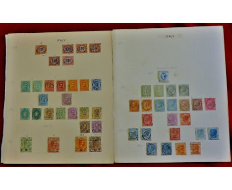 Italy - 1863-1890  Mint and used mounted collection on 2 pages including 1878 officials and 1890 parcel post.  Cat value £700