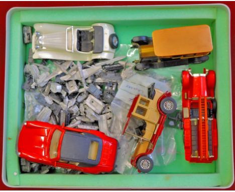 Various - Small Model Miniature Lead Items  Including tanks, planes etc. and 5 Matchbox toys (Fire Engine etc.).