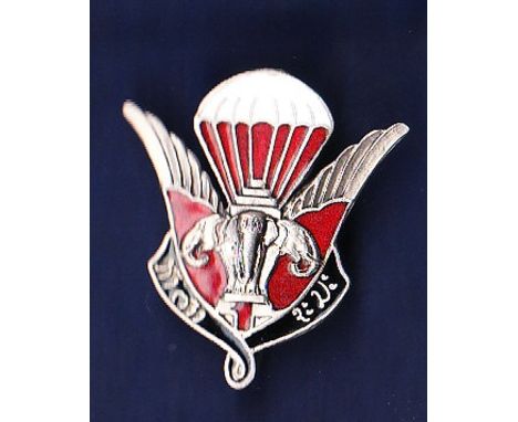 Lao &amp; Khmer Para Trooper Regiment Brest badge issued post 1975, made by Drago, Paris Nice, Oliver Metra. As given to Fren
