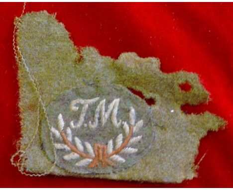 WWI 'TM' Trade Patch for a Trench Mortar man.