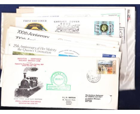 Great Britain - Collection of Train Covers  13+ in total including Romney and Dymchurch Light Railway, G.W.R. T.P.O. Liverpoo
