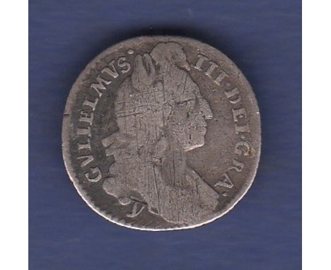 1696 (York) William III sixpence fine, some portrait scratches, Scarce