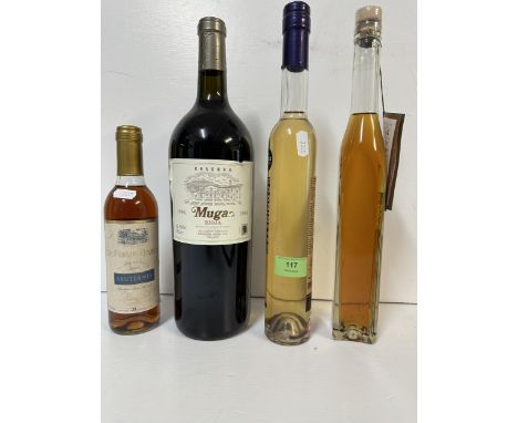 Four bottles to include Rioja, Vodka, Sauterne, Location: shelf 3If there is no condition report shown, please request 