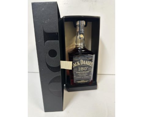 A single bottle of Jack Daniels 150 Anniversary Tennessee Whisky, 1lt,  Location: Shelf 3If there is no condition report show