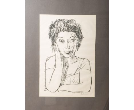 Künstler/in unbekannt (20./21. Jh.), Portrait einer Dame, Zeichnung, re. u. unleserl.sign., Blattgröße ca. 38 x 55 cm, PP, hi