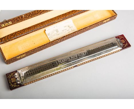 Mundharmonika "Marine Band Echo" (M. Hohner, Deutschland, 1. Hälfte 20. Jh.), "No. 683",L. ca. 39,5 cm, im orig. Kasten m. Ge