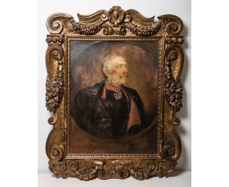 Lenbach von, Franz (1836 - 1904), Portrait des König Albert von Sachsen, Öl/Lw., Darst.des Königs in Uniform m. Großkreuz des