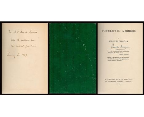 Charles Morgan Portrait in a Mirror. Published by Macmillan and Co Ltd. Signed by the author on title page and with author's 