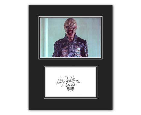 Stunning Display! Hellraiser Nicholas Vince hand signed professionally mounted display. This beautiful display consists of a 