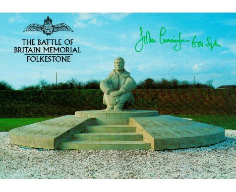 WW2 Fighter Ace John "Cat's Eyes" Cunningham CBE, DSO and Two Bars, DFC and Bar Signed Battle of Britain Memorial Capel Le-Fe