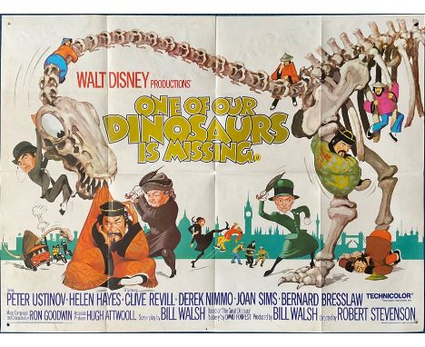 One of Our Dinosaurs is Missing Original Cinema, Movie Poster starring Peter Ustinov, Hellen Hayes, Clive Revill, Derek Nimmo