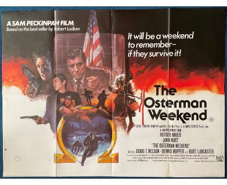The Osterman Weekend Original Cinema, Movie Poster starring Craig T Nelson, Dennis Hopper, Burt Lancaster. Good condition. Al