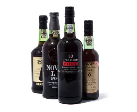 Sandeman Fine Ruby Believed 1970/80s Level base of neck (4) Noval LB Believed 1970/80s (1) M&amp;S 10 Year Old Tawny Bottled 