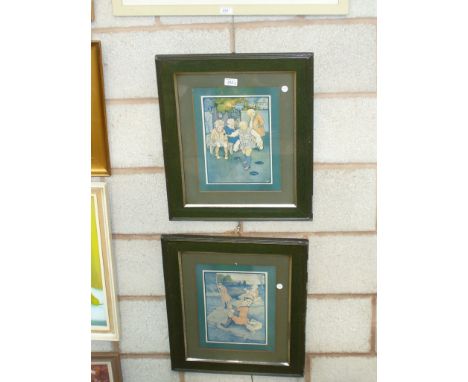 After R M Mallock , coloured print " Fishing " and a companion . (2)